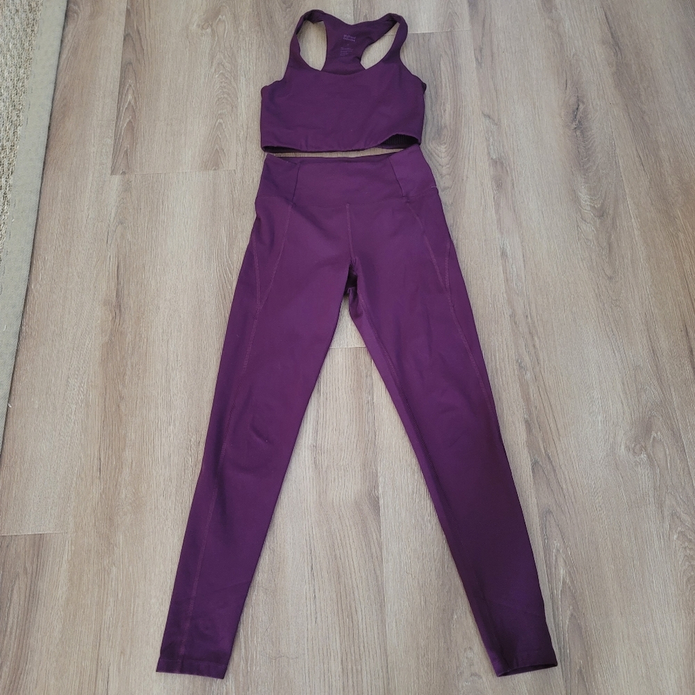 Girlfriend 2 Piece Purple Leggings and Top Set - Picture 5 of 12